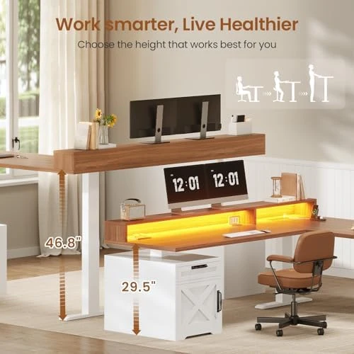 Farmhouse L Shaped Standing Desk — Standing Desk, SEDETA