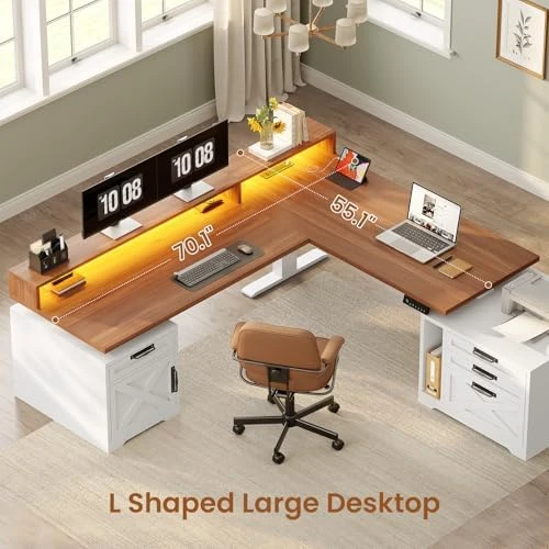 Farmhouse L Shaped Standing Desk — Standing Desk, SEDETA