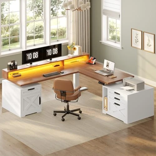 Farmhouse L Shaped Standing Desk — Standing Desk, SEDETA