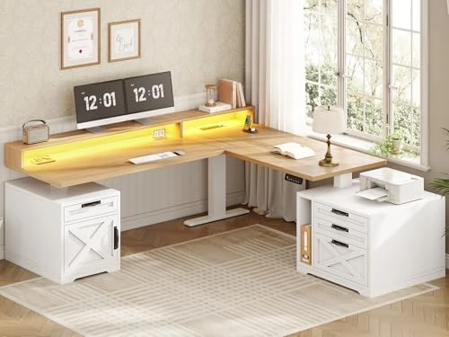 Farmhouse L Shaped Standing Desk — Standing Desk, SEDETA