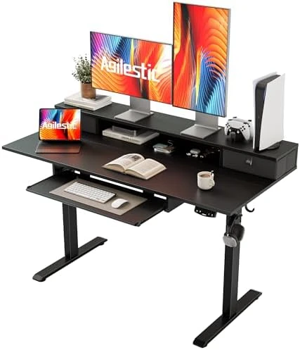 Height Adjustable Electric Standing Desk with 2 Drawers and Splice Board — Standing Desk, Agilestic