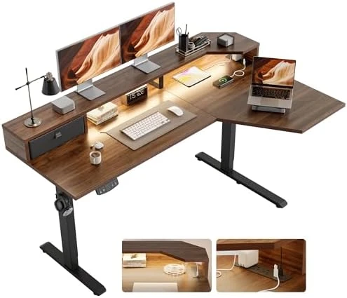 Height Adjustable Electric Standing Desk with 2 Drawers and Splice Board — Standing Desk, Agilestic