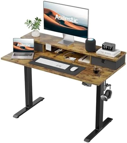 Height Adjustable Electric Standing Desk with 2 Drawers and Splice Board — Standing Desk, Agilestic