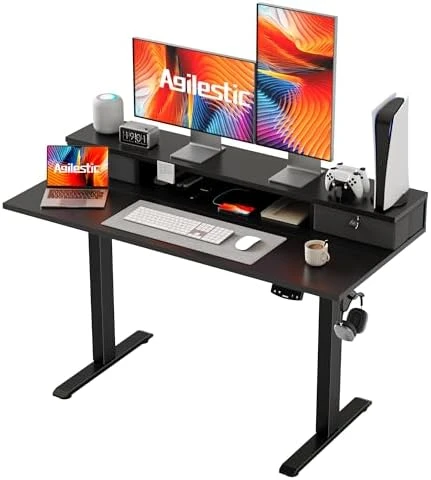 Height Adjustable Electric Standing Desk with 2 Drawers and Splice Board — Standing Desk, Agilestic