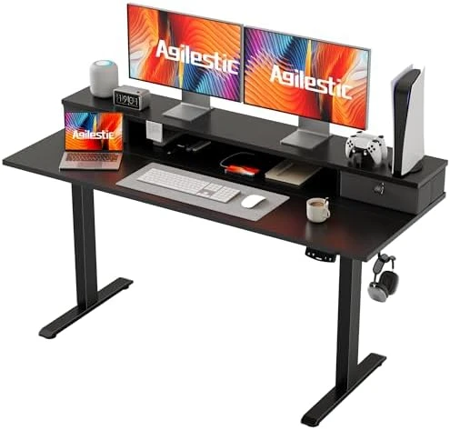 Height Adjustable Electric Standing Desk with 2 Drawers and Splice Board — Standing Desk, Agilestic