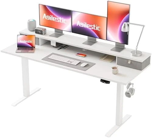 Height Adjustable Electric Standing Desk with 2 Drawers and Splice Board — Standing Desk, Agilestic