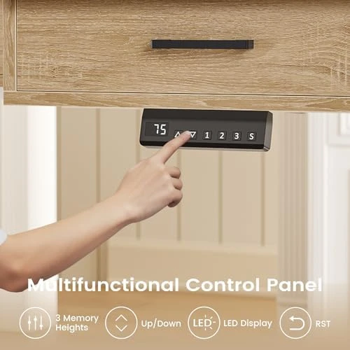 L Shaped Electric Standing Desk with Drawers — Standing Desk, SEDETA