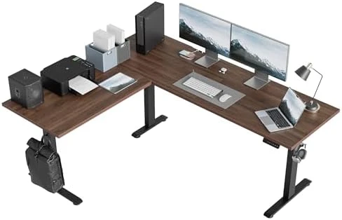 L Shaped Standing Desk 63 x 55 inch Adjustable Height, Electric Corner Standing Desk, Sit Stand Computer Table with... — Standing Desk, Agilestic