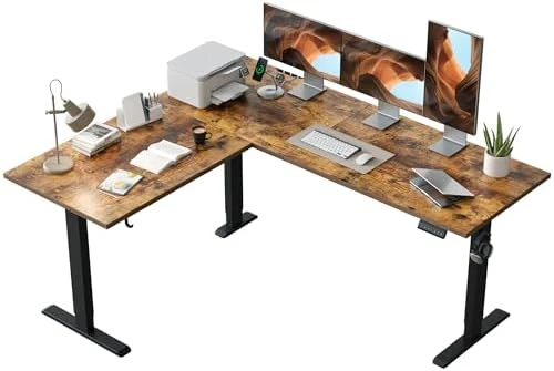 L Shaped Standing Desk 63 x 55 inch Adjustable Height, Electric Corner Standing Desk, Sit Stand Computer Table with... — Standing Desk, Agilestic