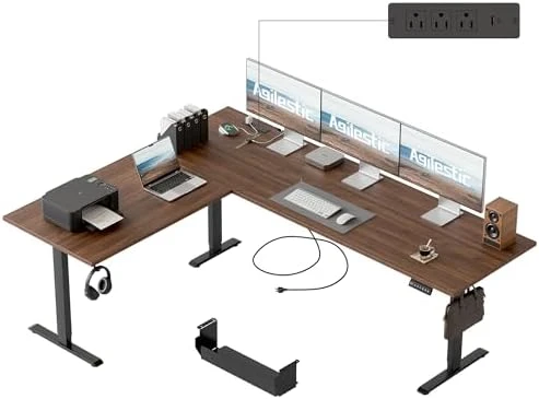 L Shaped Standing Desk 63 x 55 inch Adjustable Height, Electric Corner Standing Desk, Sit Stand Computer Table with... — Standing Desk, Agilestic