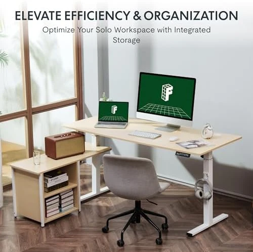 L-Shaped Standing Desk with Drawers — Standing Desk, FLEXISPOT