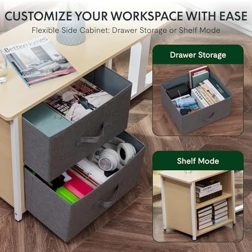 L-Shaped Standing Desk with Drawers — Standing Desk, FLEXISPOT