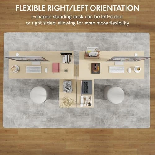 L-Shaped Standing Desk with Drawers — Standing Desk, FLEXISPOT