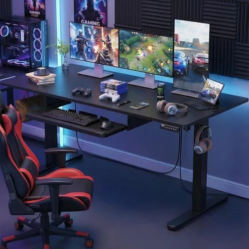 Large Electric Standing Desk with Keyboard Tray — Standing Desk, ErGear