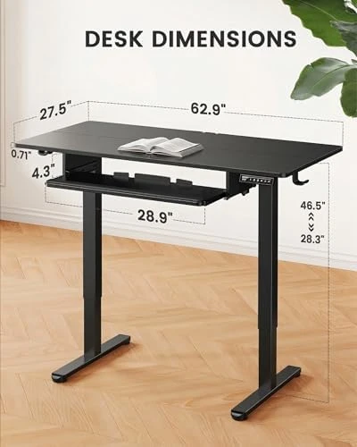 Large Electric Standing Desk with Keyboard Tray — Standing Desk, ErGear