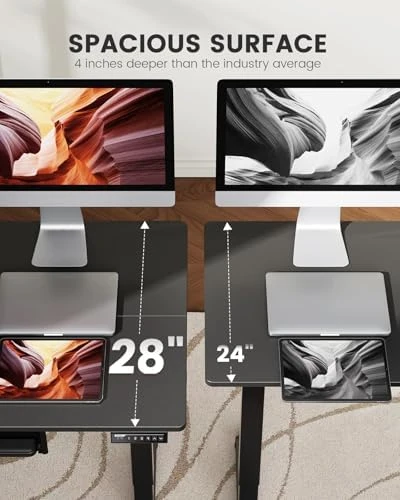 Large Electric Standing Desk with Keyboard Tray — Standing Desk, ErGear