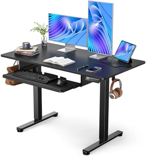 Large Electric Standing Desk with Keyboard Tray — Standing Desk, ErGear