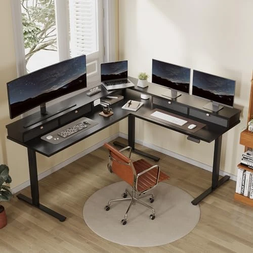 Large L Shaped Standing Desk Electric Corner Table — Standing Desk, FLEXISPOT