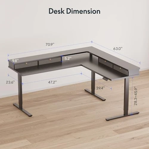 Large L Shaped Standing Desk Electric Corner Table — Standing Desk, FLEXISPOT