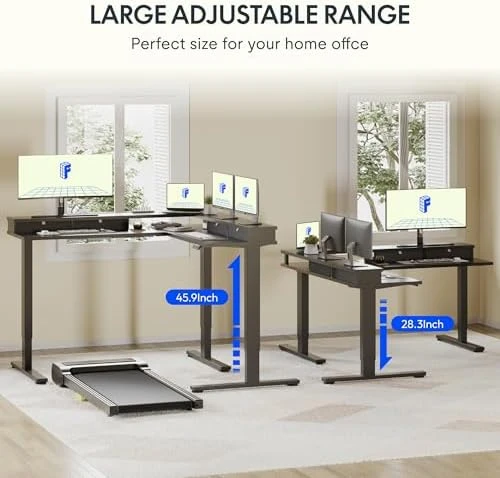Large L Shaped Standing Desk Electric Corner Table — Standing Desk, FLEXISPOT