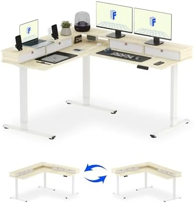 Large L Shaped Standing Desk Electric Corner Table — Standing Desk, FLEXISPOT