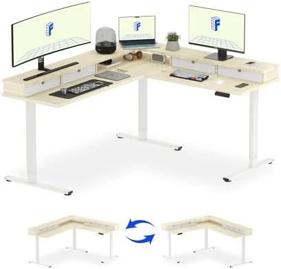 Large L Shaped Standing Desk Electric Corner Table — Standing Desk, FLEXISPOT