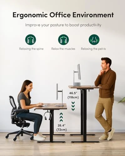 Large One-Piece Standing Desk with Electric Height Adjustment — Standing Desk, CubiCubi