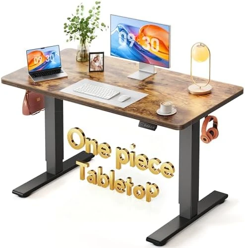 One-Piece Standing Desk 48 x 24 Electric Height Adjustable Computer Desk — Standing Desk, CubiCubi