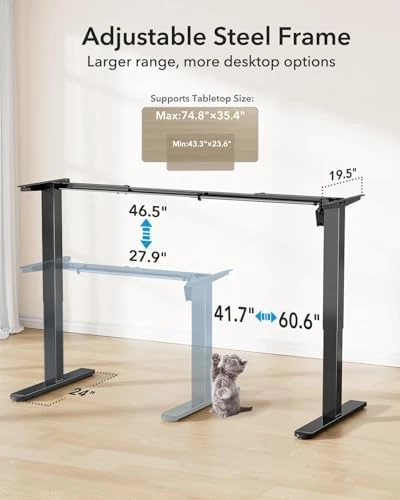 Standing Desk Frame with Powerful Brushless Motor — Standing Desk, HUANUO