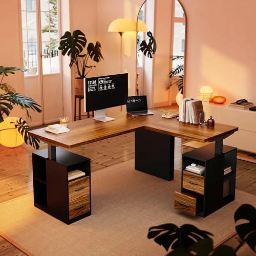 Standing Desk with Drawers — Standing Desk, HUANUO