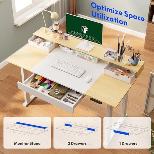 4-Leg Standing Desk with Storage — Standing Desk, FLEXISPOT
