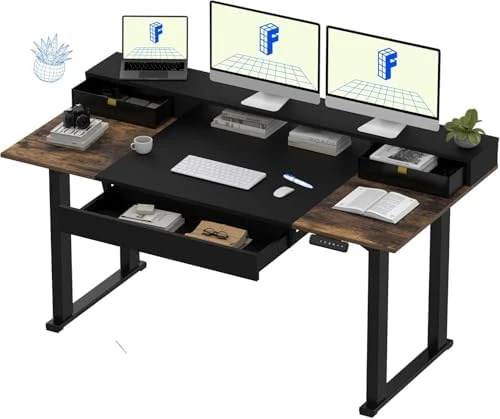 4-Leg Standing Desk with Storage — Standing Desk, FLEXISPOT