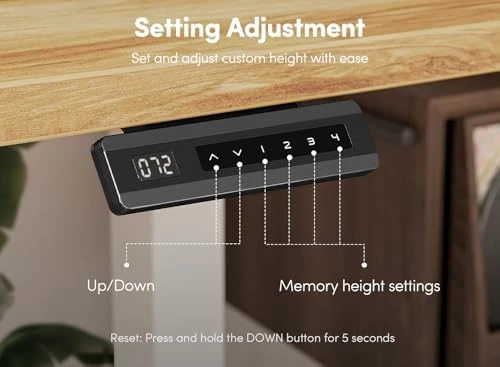 40 x 24 Inch Height Adjustable Electric Standing Desk with Double Drawer — Standing Desk, FEZIBO