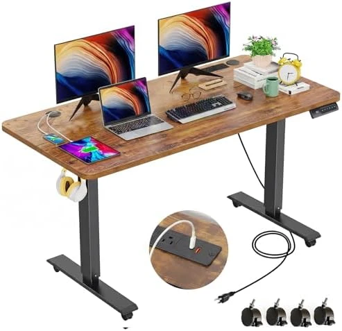 48 x 24 inch Electric Standing Desk with Charging Station — Standing Desk, farexon
