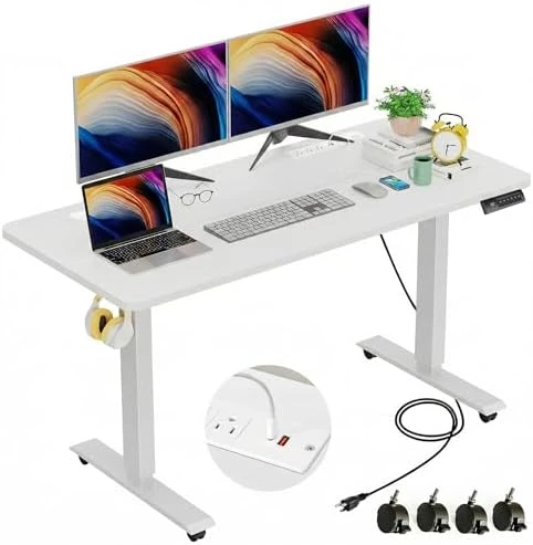 48 x 24 inch Electric Standing Desk with Charging Station — Standing Desk, farexon