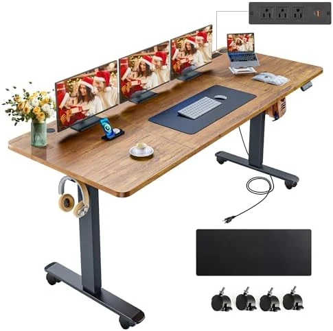 48 x 24 inch Electric Standing Desk with Charging Station — Standing Desk, farexon