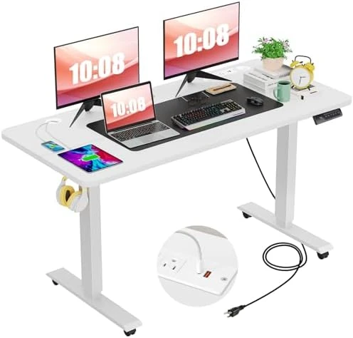 48 x 24 inch Electric Standing Desk with Charging Station — Standing Desk, farexon