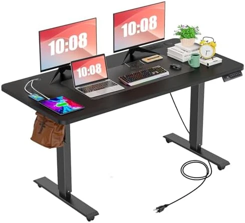 48 x 24 inch Electric Standing Desk with Charging Station — Standing Desk, farexon