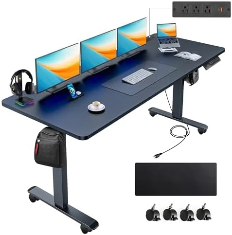 48 x 24 inch Electric Standing Desk with Charging Station — Standing Desk, farexon