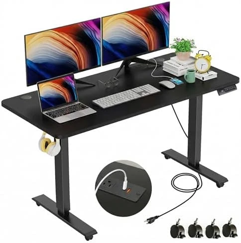 48 x 24 inch Electric Standing Desk with Charging Station — Standing Desk, farexon