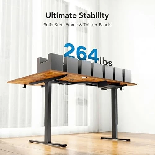 71x48 inch Dual Motor L Shaped Electric Standing Desk — Standing Desk, HUANUO