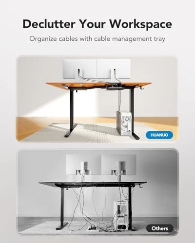 71x48 inch Dual Motor L Shaped Electric Standing Desk — Standing Desk, HUANUO