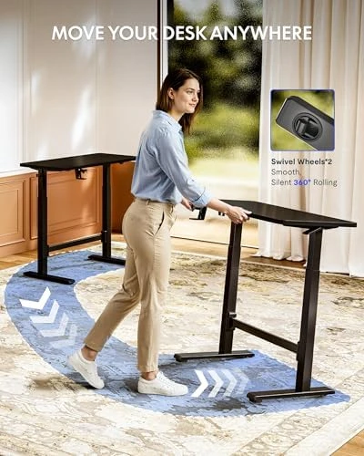Adjustable Standing Desk with Wheels — Standing Desk, FLEXISPOT