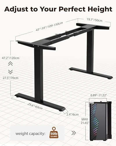 Dual Motor Electric Standing Desk Frame — Standing Desk, TopSky