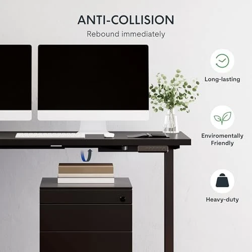 Electric Height Adjustable 3-Leg L Shaped Standing Desk Frame — Standing Desk, SANODESK