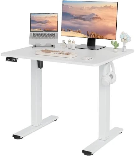 Electric Standing Desk Adjustable Height, 40x24 Inches Sit Stand up Desktop — Standing Desk, LongKe