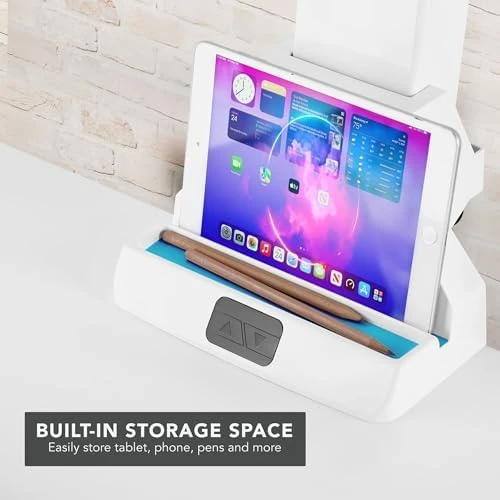 Electric Standing Desk Converter with Dual Monitor Mounts — Standing Desk, Mount-It!