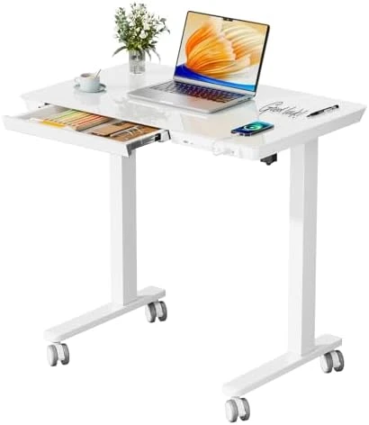 Electric Standing Desk with Drawer, 35" x 20" Whole Piece Tabletop, Height Adjustable Desk with Storage & USB Ports — Standing Desk, JYLH JOYSEEKER
