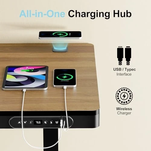 Electric Standing Desk with Drawer and Wireless Charging — Standing Desk, ERGO COLLECT
