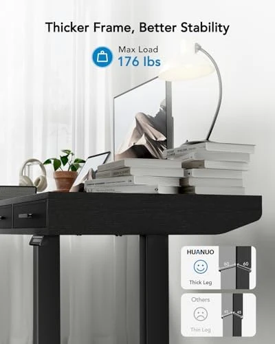 Electric Standing Desk with Drawers — Standing Desk, HUANUO
